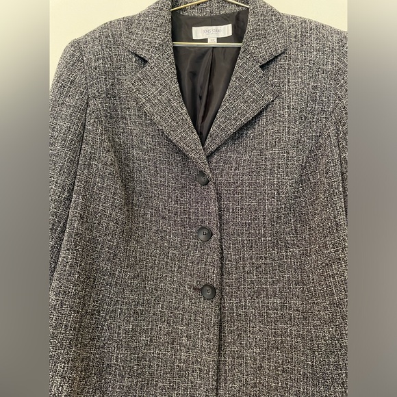 Jones Studio Gray and Black Tweed Jacket Fully Lined Size 18W - Picture 3 of 6